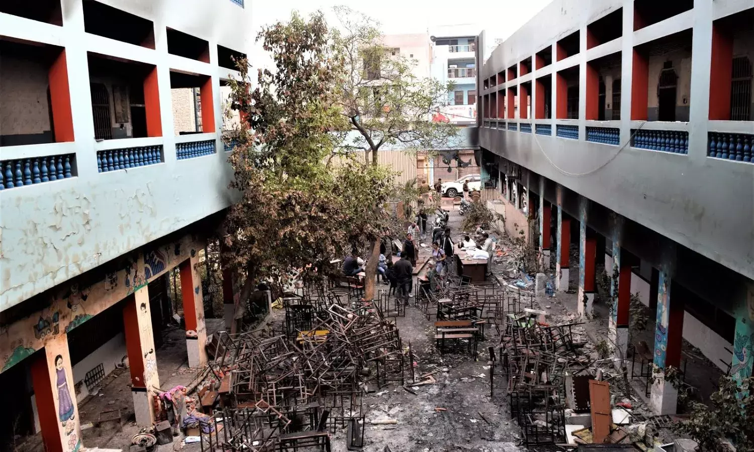 In Pictures: Rioters Destroy Two Schools in Shiv Vihar