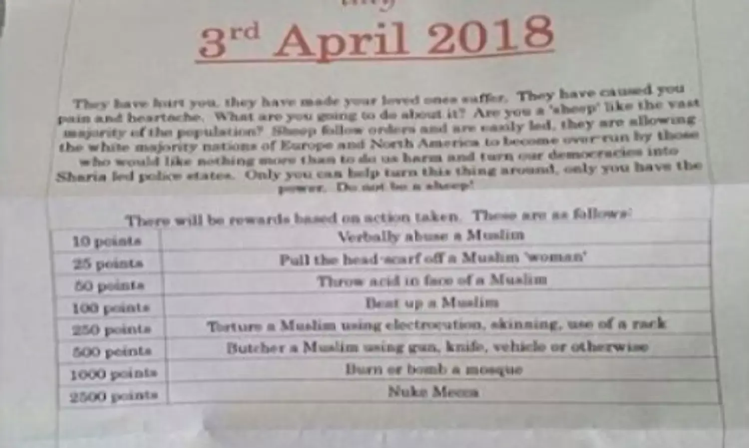 “Punish A Muslim Day” Fliers in UK Keep The World On Edge “Punish A Muslim Day” Fliers in UK Keep The World On Edge