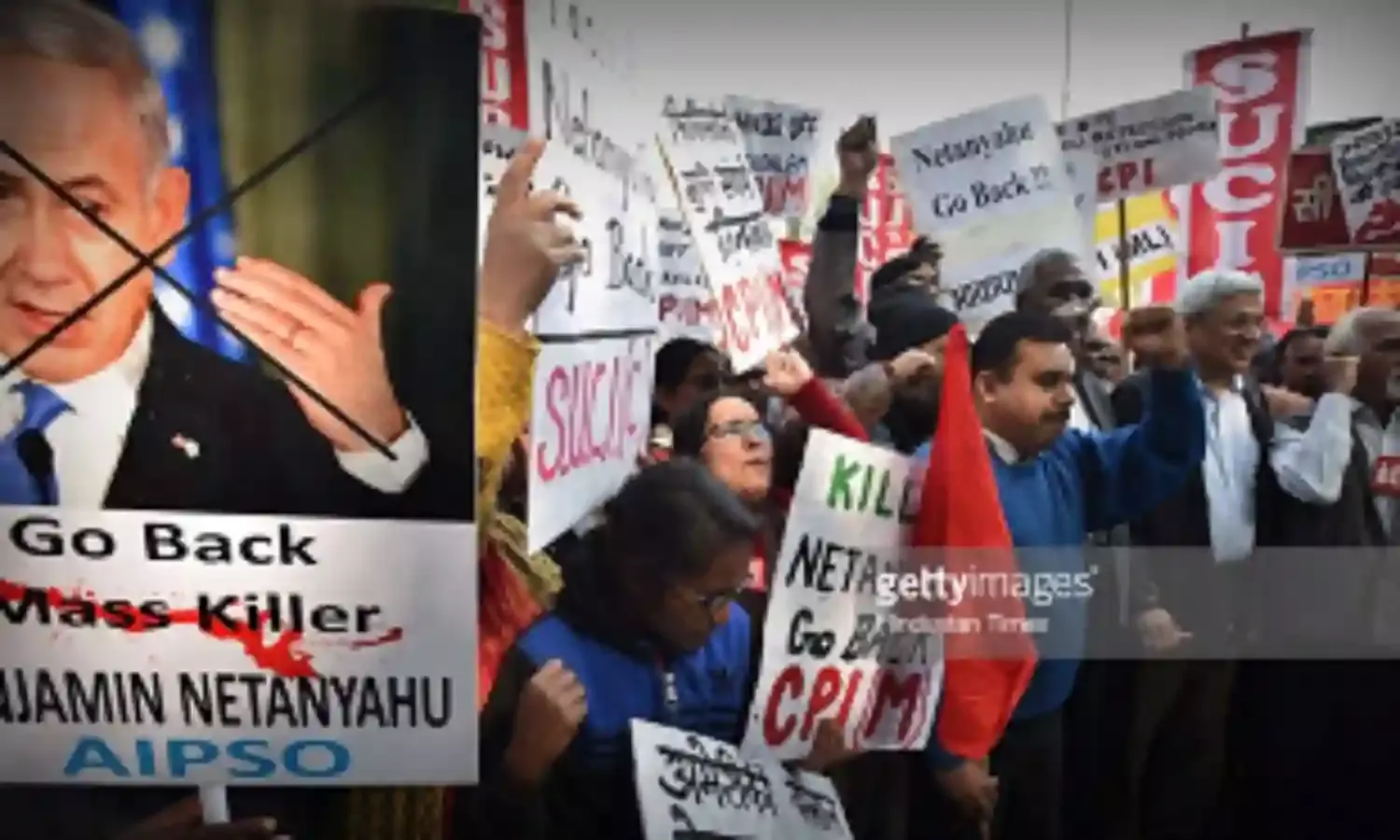 इज़राइली प्रधानमंत्री नेतन्याहू के भारत दौरे के खिलाफ अब तक 1000 प्रदर्शन